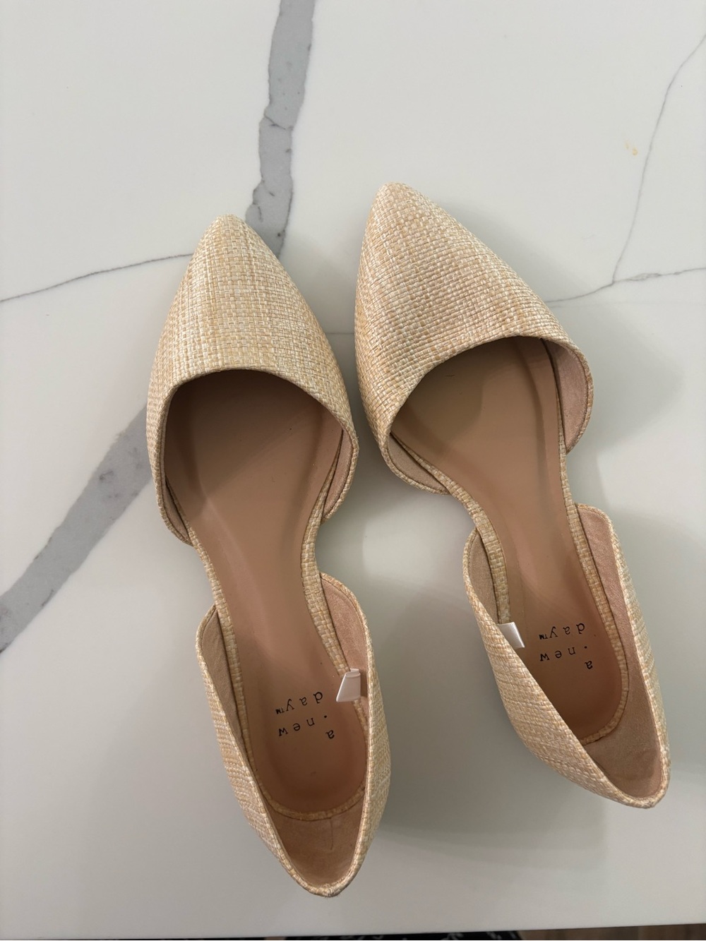 NWOT A New Day Women's Beige Pointed D'Orsay Flats
